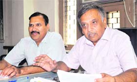 Activists of the Haridwar Citizen Council at a press conference in Haridwar on Sunday