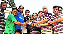 Members of the Morning Walkers Football Club honour Simmi Batta at Khanna