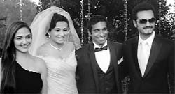 The couple with friends