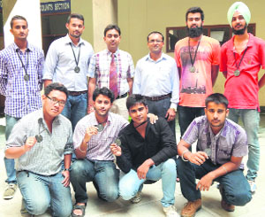 Members of the basketball team of the RIMT, Mandi Gobindgarh. 