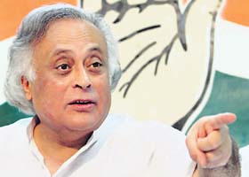 Union Rural Development Minister Jairam Ramesh interacts with media at the Congress office in Kolkata on Tuesday