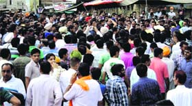 Protesters demand the arrest of the boys killers in Malerkotla on Tuesday.