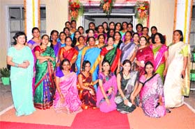 Nursing staff during the Raising Day celebrations in Jammu on Wednesday