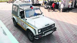 Police carries out probe at the petrol pump in Panchkula on Thursday.