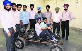 Students of BBSB Engineering College, Fatehgarh Sahib, with the Go-Cart.