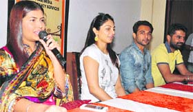 Star cast of the movie,RSVP, interacts with mediapersons in Ambala.