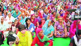 Women attend the AIDWA convention in Hisar.