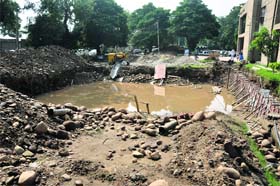 Construction work is in full swing ahead of the Indian Science Congress at the University of Jammu