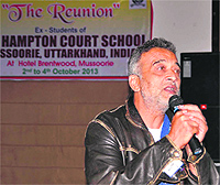 Renowned singer and former student of Convent of Jesus and Mary Hampton Court, Lucky Ali performs during the alumni meet of his alma mater in Mussoorie on Friday