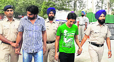 The accused in police custody in Chandigarh on Saturday. 