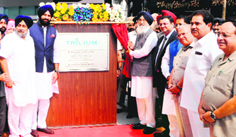 CM Parkash Singh Badal and Tata group chairman Cyrus Mistry at the inauguration of a mall in Amritsar on Saturday.