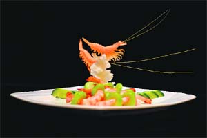 A Confucius cuisine shrimp dish at a restaurant in Jinan, Shandong Province