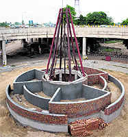 Garbage (left) litters a street in New Basti locality in Bathinda; and the ITI roundabout being given a facelift under the project of the Bathinda Development Authority (BDA). Under the project, private companies have been engaged to beautify the roundabouts in the city