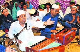 A Sufi qawwal performs at a dargah in Sector 29, Chandigarh