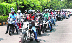 A Power ride rally on womens empowerment and safety in Gurgaon on Sunday. 