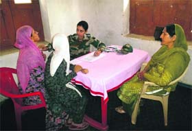 Patients being examined at a medical camp in Baramulla on Sunday