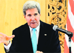 US Secretary of State John Kerry speaks on the sidelines of the APEC Summit at Bali.  Reuters