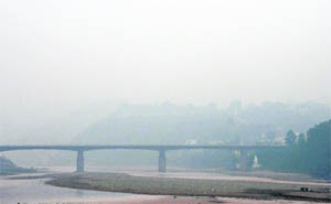 A view of the Sher-e-Kashmir Bridge in Jammu on Tuesday.