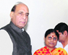 YS Vijayamma with BJP chief Rajnath Singh in New Delhi. 