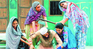 Students enact a play at the zonal youth festival held at PMN College in Rajpura on Wednesday.