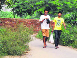 A road blocked by the newly constructed wall at the National Institute of Sports. 