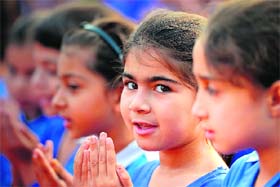 No change in year: A school assembly in Mingora town, Pakistan. Malala Yousafzai, nominated for the Nobel Peace Prize, says she has not done enough to deserve the award, as her old school was shut on Wednesday to mark the first anniversary of her shooting by the Taliban