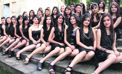 Participants in the Miss Uttarakhand-2013 contest held in Dehradun on Thursday. Tribune photo: Vinod Pundir