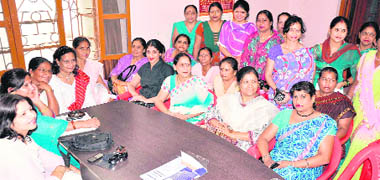 A BJP womens cell meeting under way in in Haridwar on Thursday. 