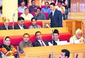 Members of the Legislative Council during a session in Srinagar on Thursday