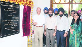 UGC chairman Prof Ved Prakash inaugurates the guest house for Academic Staff College at GNDU in Amritsar on Friday.