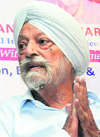 Narinder Singh at a function in Phase XI, Mohali, on Friday. Tribune photo: Vicky Gharu 