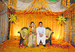 Yasir Shafi and Sarah Saif at their wedding. Tribune photo