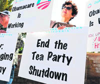 Supporters of the Affordable Healthcare Act in California on Thursday. 