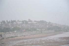High level of dust, smog and pollutants resulted in hazy weather and poor visibility in Jammu on Saturday