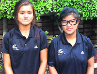 Indian Archers Maselo Mihu(L) and Sorang Yumi from Arunachal Pradesh, who were barred from boarding a flight to China for a Championship, in New Delhi on Saturday.  PTI