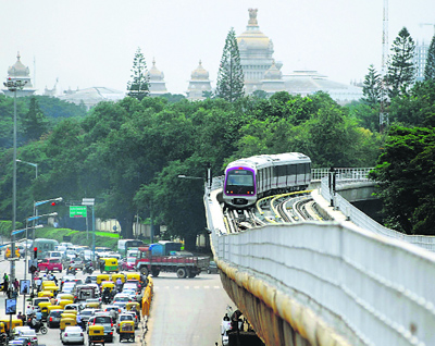 A view of the metro in Bangalore. The city has grown too soon too fast due to IT industry