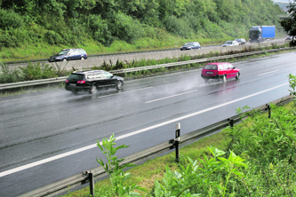 On the auto bahn in Germany, you can drive at 200 km per hour, thanks to good roads. 