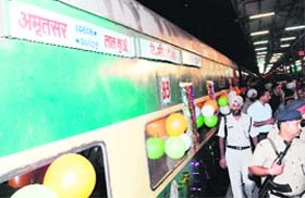 A view of the Amritsar-Lalkuan AC Express train