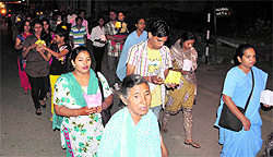 Members of the Christian community took out a religious procession in Bathinda on Saturday evening