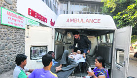 A patient being brought to the GMSH, Sector 16, Chandigarh.