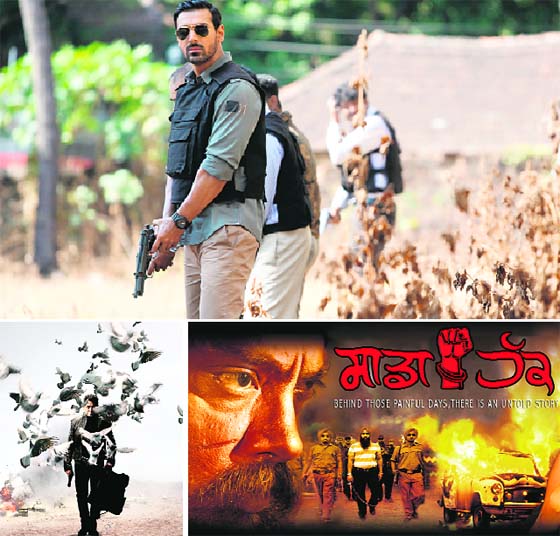 The release of many a movie like (clockwise from top) Madras Cafe, Sadda Haq and Vishwaroopam has been stalled due to public pressure