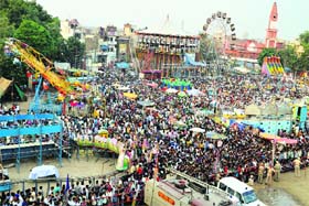 Residents turn up at a Dasehra mela