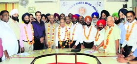 The newly elected office-bearers of the Core Committee of the United Cycle and Parts Association in Ludhiana