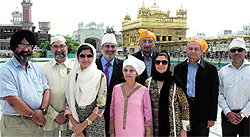 Pakistan business delegation members at the Golden Temple in Amritsar on Sunday