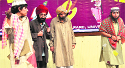 A play being staged during the competition. Tribune photo