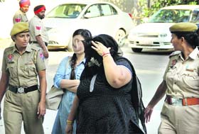 Two women, including a Kazakhstan national, being produced in a court on the charge of immoral trafficking in Jalandhar on Tuesday