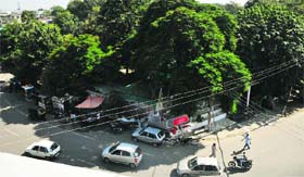 A view of the Gole Market park in Jammu.