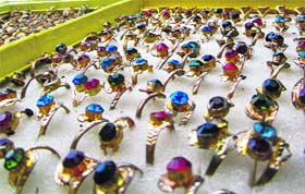 Artificial jewellery on display in Srinagar on Tuesday.