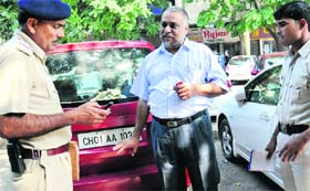 Simar Onkar, whose laptop was stolen from a parking lot in Sector 17, files a complaint