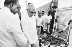 Chief Minister Bhupinder Singh Hooda lights the ceremonial lamp on the eve of Valmiki Jayanti in Hisar on Thursday. A Tribune photograph